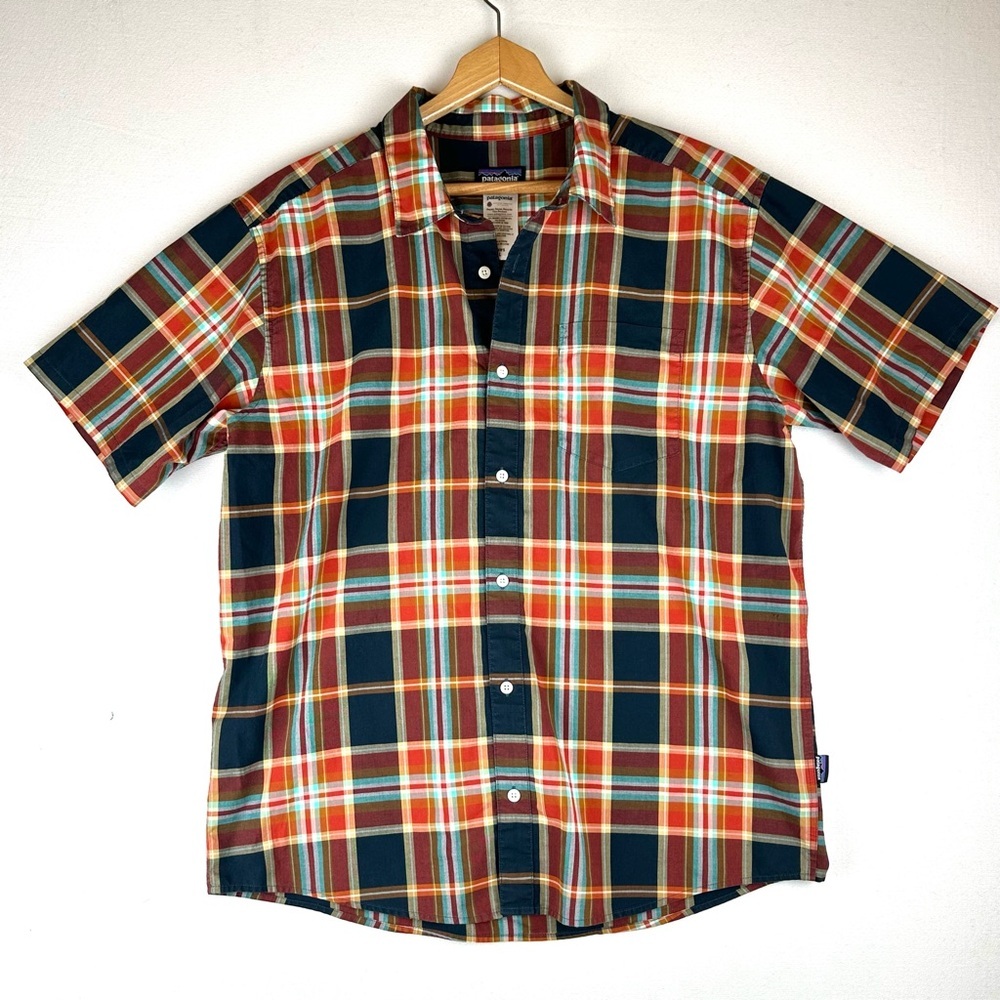 Patagonia Organic Cotton Plaid Short Sleeve Button Up Shirt Athleisure Gorpcore